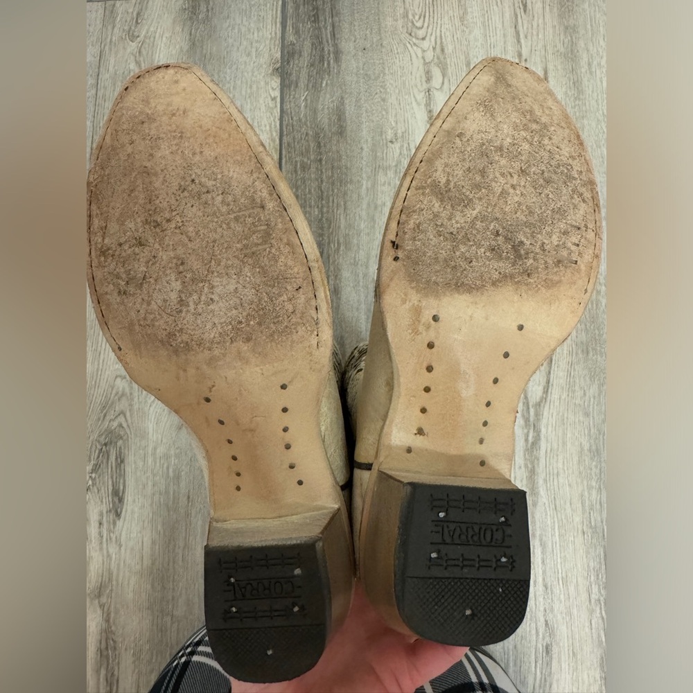 Corral Teen’s white glittered inlay snip toe cowboy boot - Picture 7 of 8